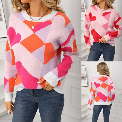 Damen Pullover Geometrisches Muster Eveloria - Eveloria