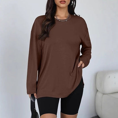 Damen Longsleeve T-Shirt mit Seitenschlitzen Eveloria