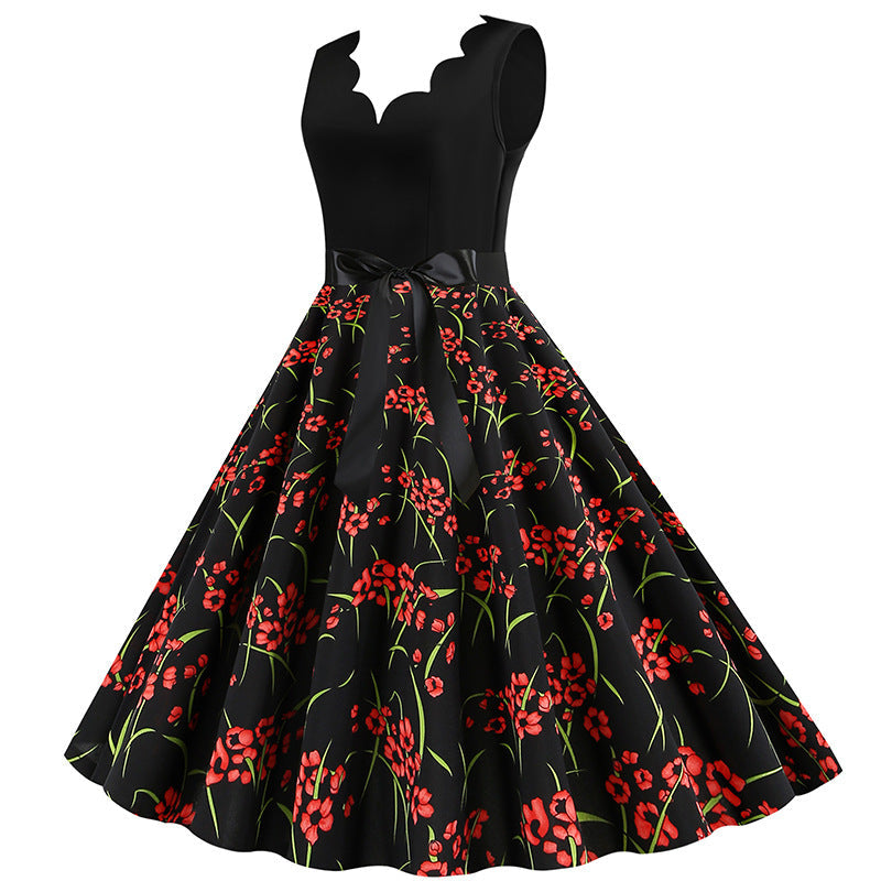 Damen Swingkleid Floralmuster Röckchen Elegantes Design