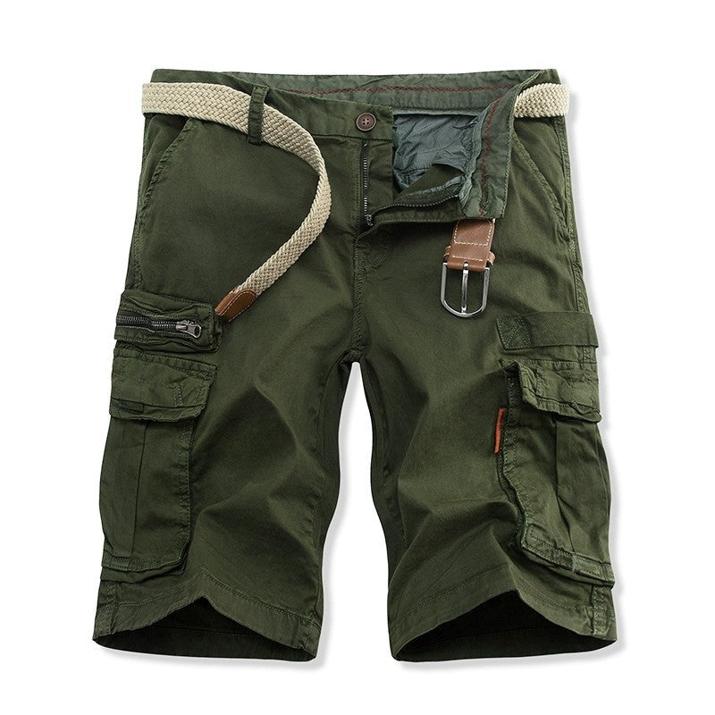 Herren Cargo-Shorts Robust Mit Multi-Taschen Olivgrün Eveloria