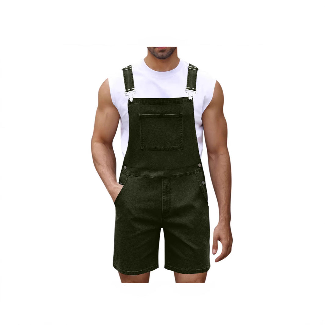 Herren Denim-Latzhose Relaxed Fit Blau
