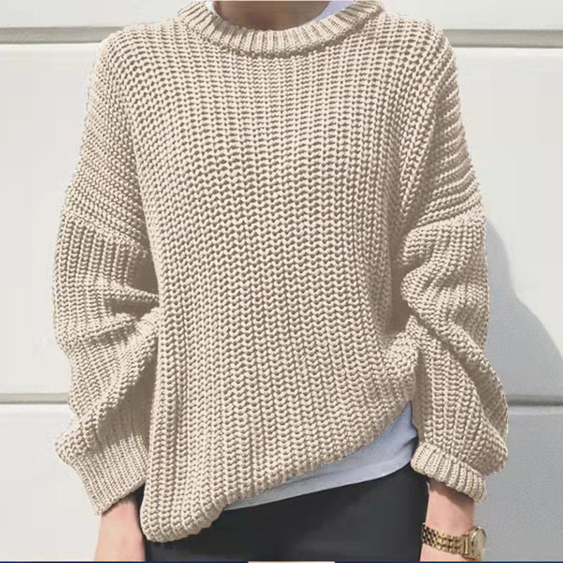 Damen Strickpullover Rippmuster Modern Lässig Eveloria - Eveloria