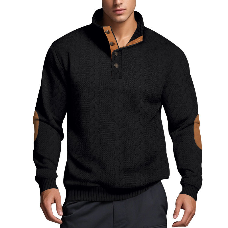 Herren Strickpullover Hoher Kragen Muster