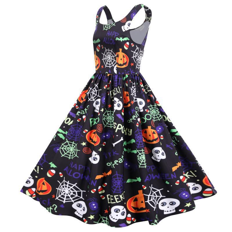 Damen Halloween-Kleid A-Linie