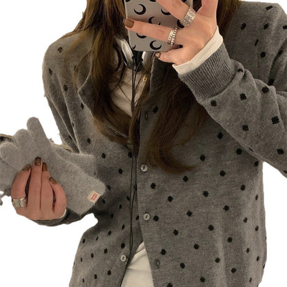 Damen Strickcardigan mit Punkten Eveloria