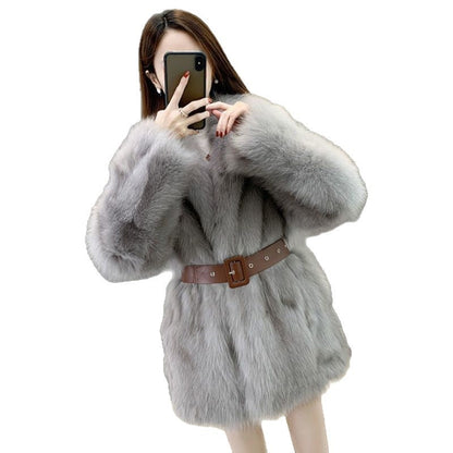 Damen Kunstpelzjacke Elegantes Design Eveloria