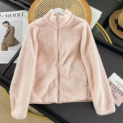 Damen Fleecejacke Weiches Innenfutter Hochkragen Eveloria