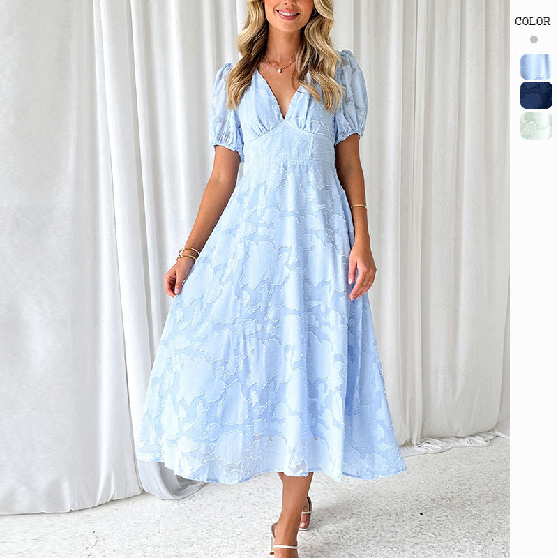 Damen Maxikleid Floral mit Volantärmeln Eveloria - Eveloria