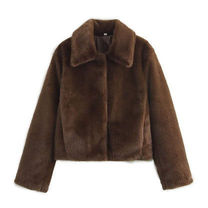 Damen Kunstpelzjacke Kuschelig Eveloria