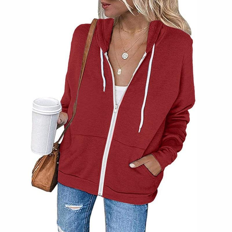 Damen Kapuzenpullover Leicht Atmungsaktives Material Taschen
