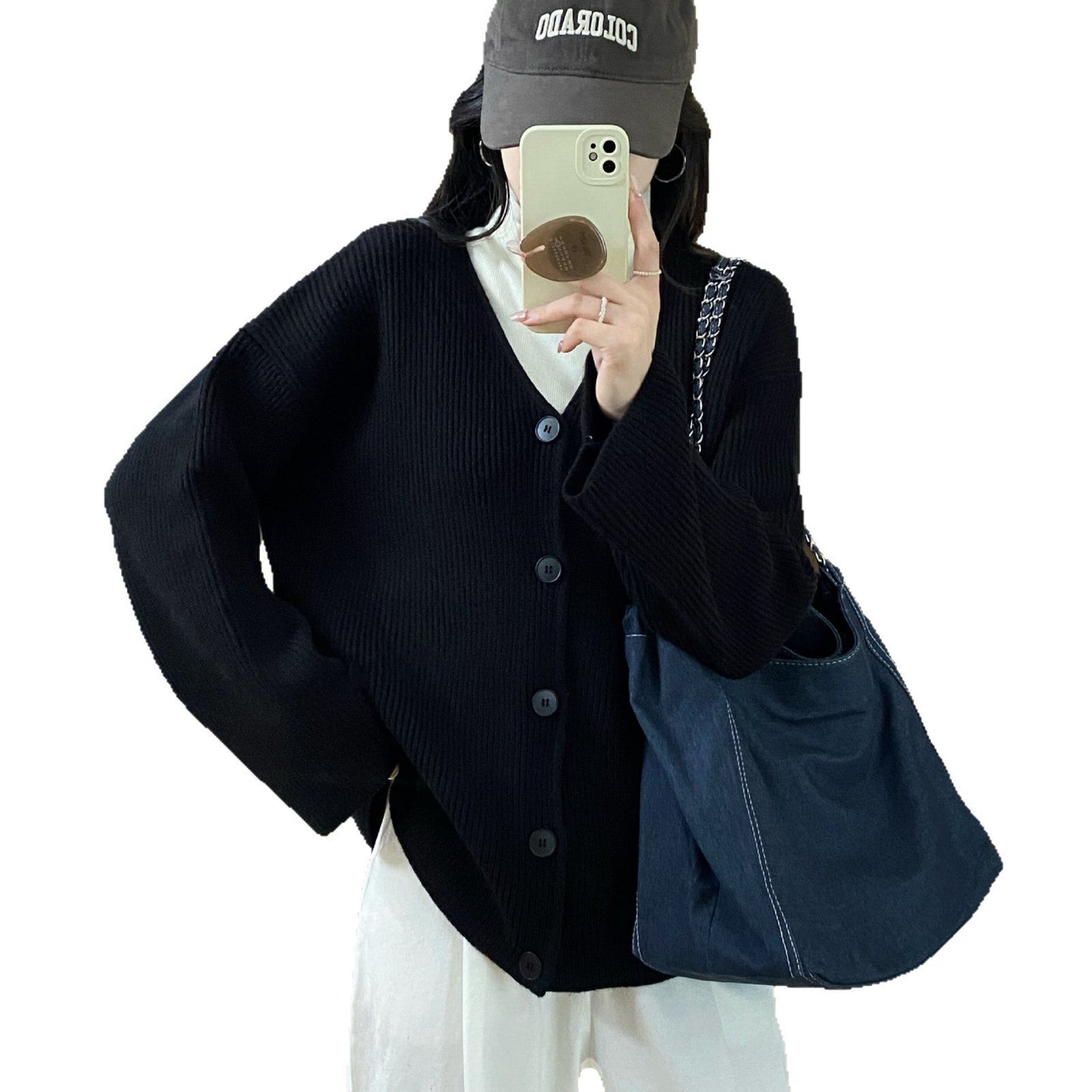 Damen Grobstrickjacke Langer Ärmel Lässiger Schnitt