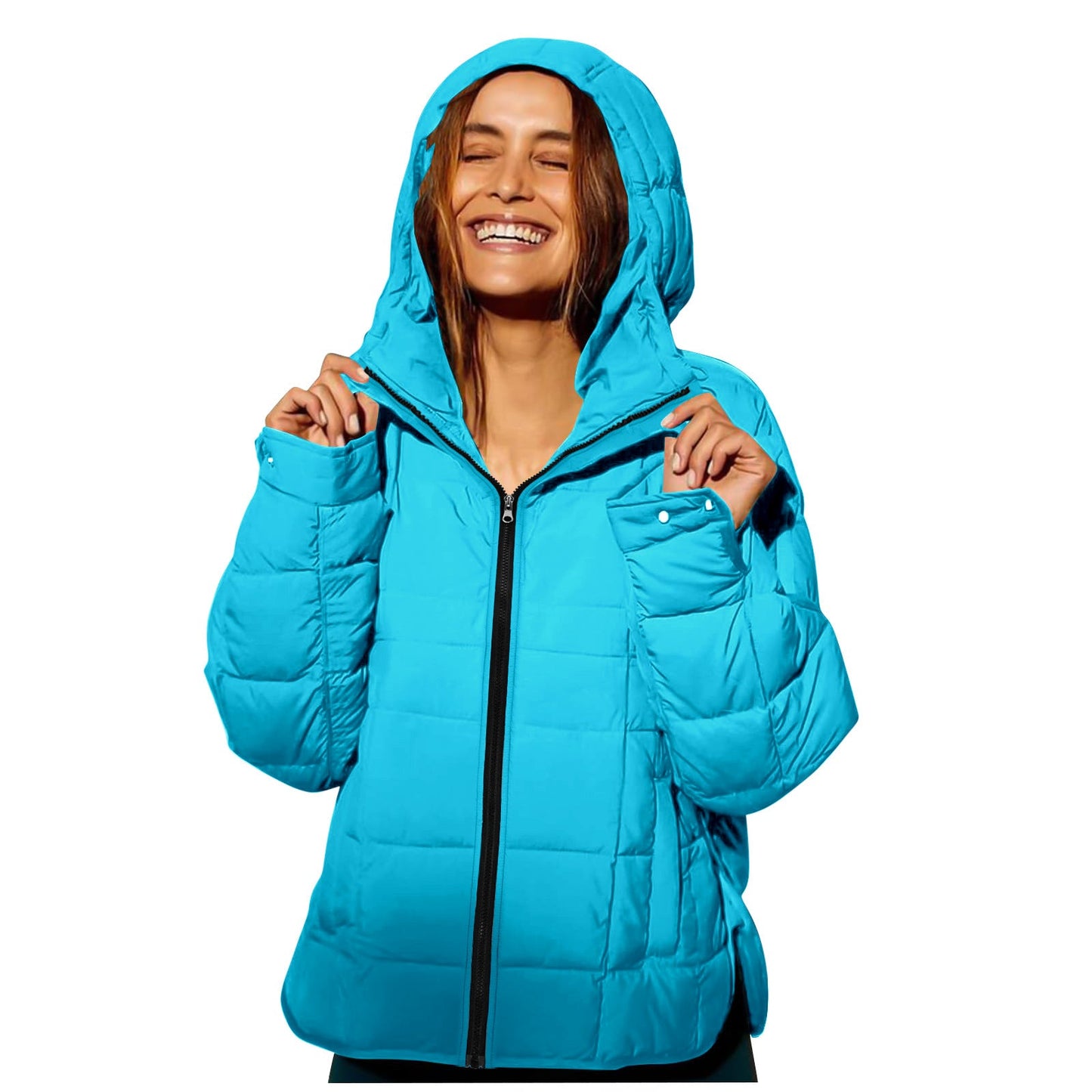 Damen Winterjacke Abnehmbare Kapuze Wasserabweisend Eveloria