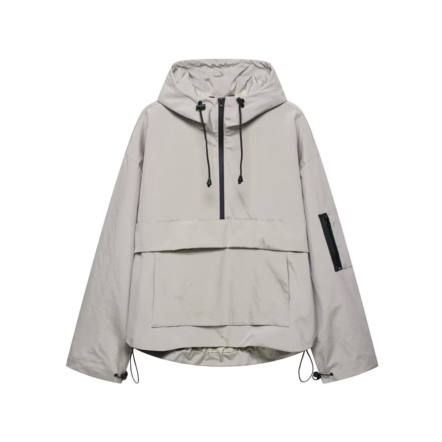 Damen Windjacke Funktionale Kapuzenjacke mit Kängurutasche