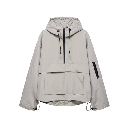Damen Windjacke Funktionale Kapuzenjacke mit Kängurutasche