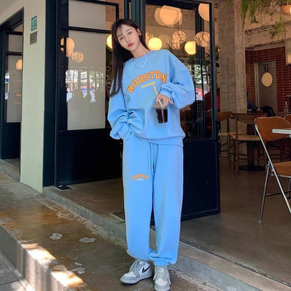 Damen Oversized Sweatshirt-Hosen-Kombination Bequem Eveloria