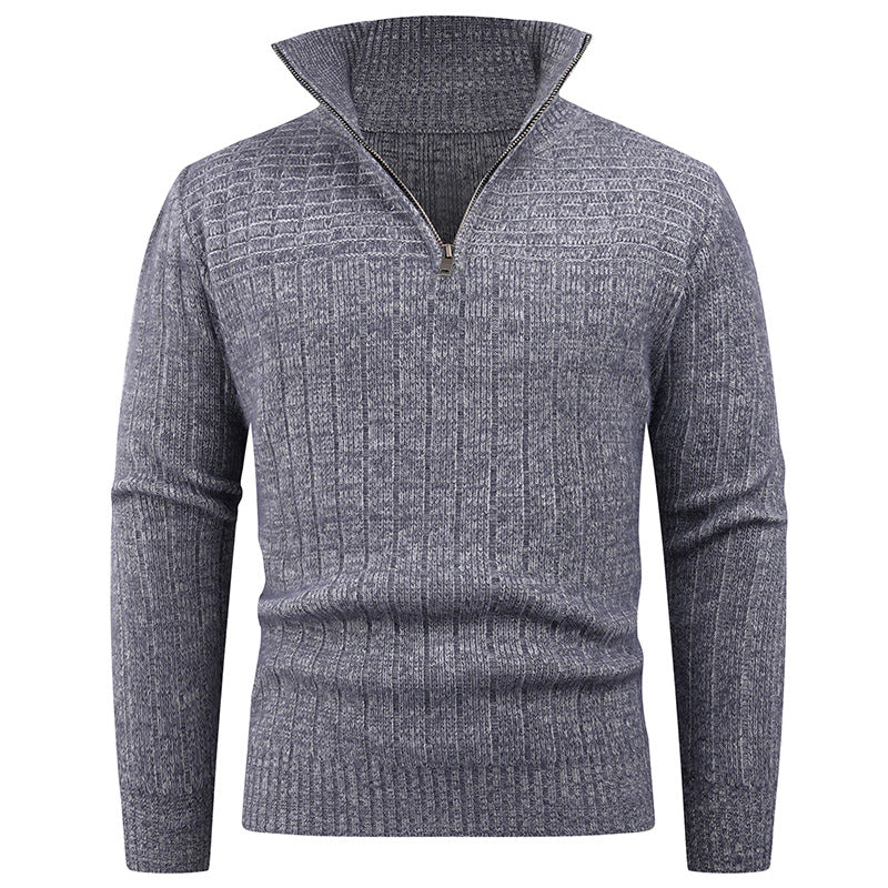 Herren Strickpullover Mit Reißverschluss Rippstruktur Bequem - Eveloria