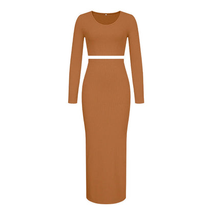 Damen Langarm-Kleid mit Taillengürtel Eveloria
