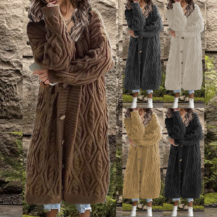 Damen Kurzjacke Grobstrick Zopfmuster Knopfdetails Schwarz Eveloria - Eveloria