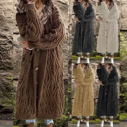 Damen Kurzjacke Grobstrick Zopfmuster Knopfdetails Schwarz Eveloria - Eveloria