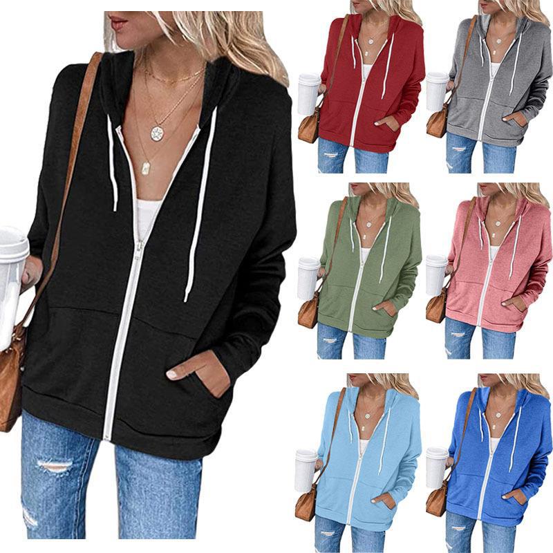 Damen Kapuzenpullover Leicht Atmungsaktives Material Taschen Schwarz - Eveloria