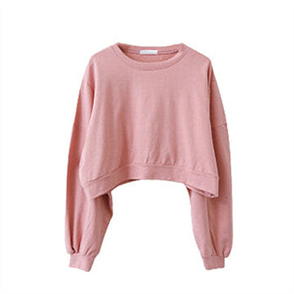Damen Cropped Pullover Ballonärmel Eveloria