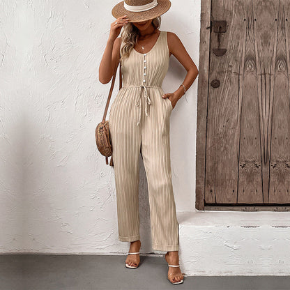 Damen Jumpsuit mit Streifen Bequem Eveloria