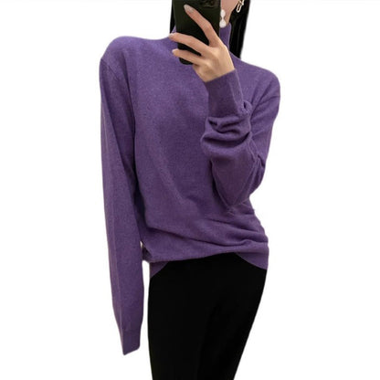 Eveloria Damen Rollkragenpullover Wolle Bequem