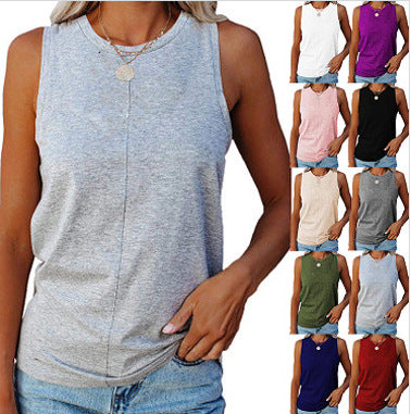 Damen Ärmelloses T-Shirt Elegant Schnitt Eveloria