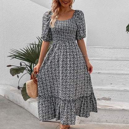 Damen Maxikleid mit Rückenausschnitt und Volumenärmeln Eveloria - Eveloria