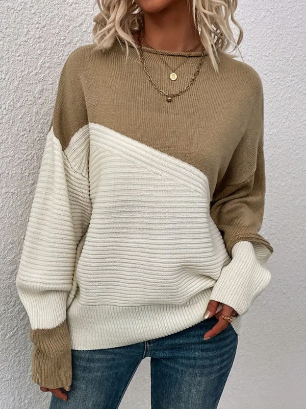 Damen Strickpullover Strukturiertes Design Modern Bunt Eveloria