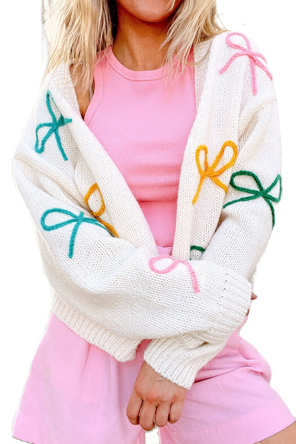 Damen Strickjacke mit Schleifenapplikationen Eveloria