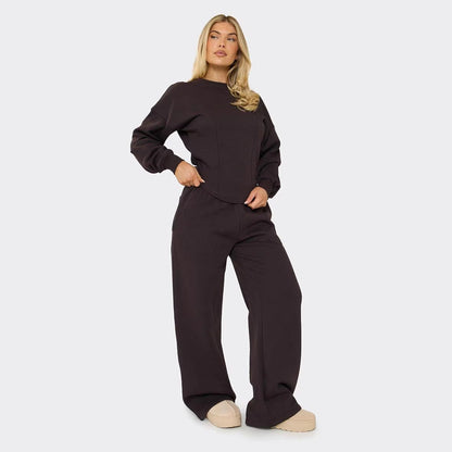 Damen Loungeanzug Weitschnitt Elastischer Bund