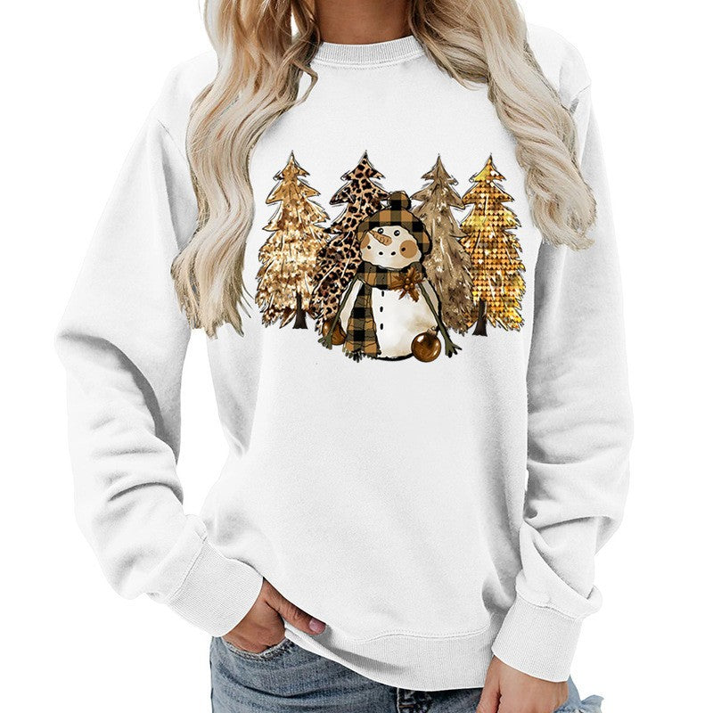 Damen Sweatshirt Schneemann-Design Weiches Innenfutter Eveloria