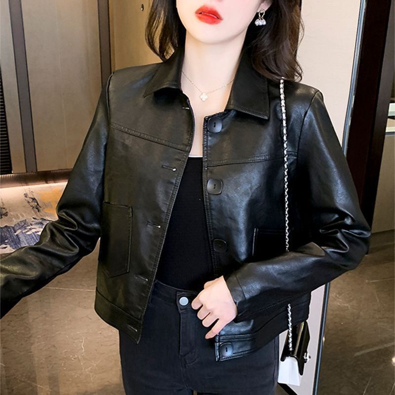 Damen Lederjacke Biker-Stil Eveloria