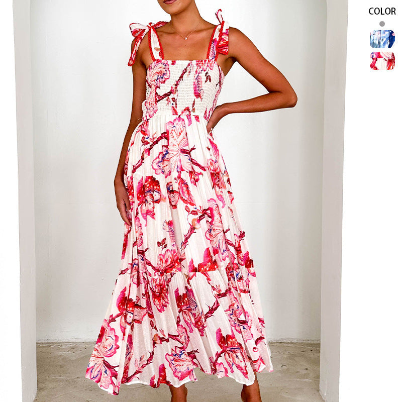 Damen Maxikleid Rüschendesign Fließend Eveloria - Eveloria