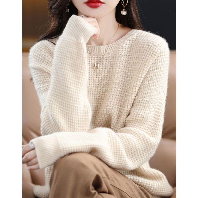Damen Pullover Nobelstrick Warm Beige - Eveloria