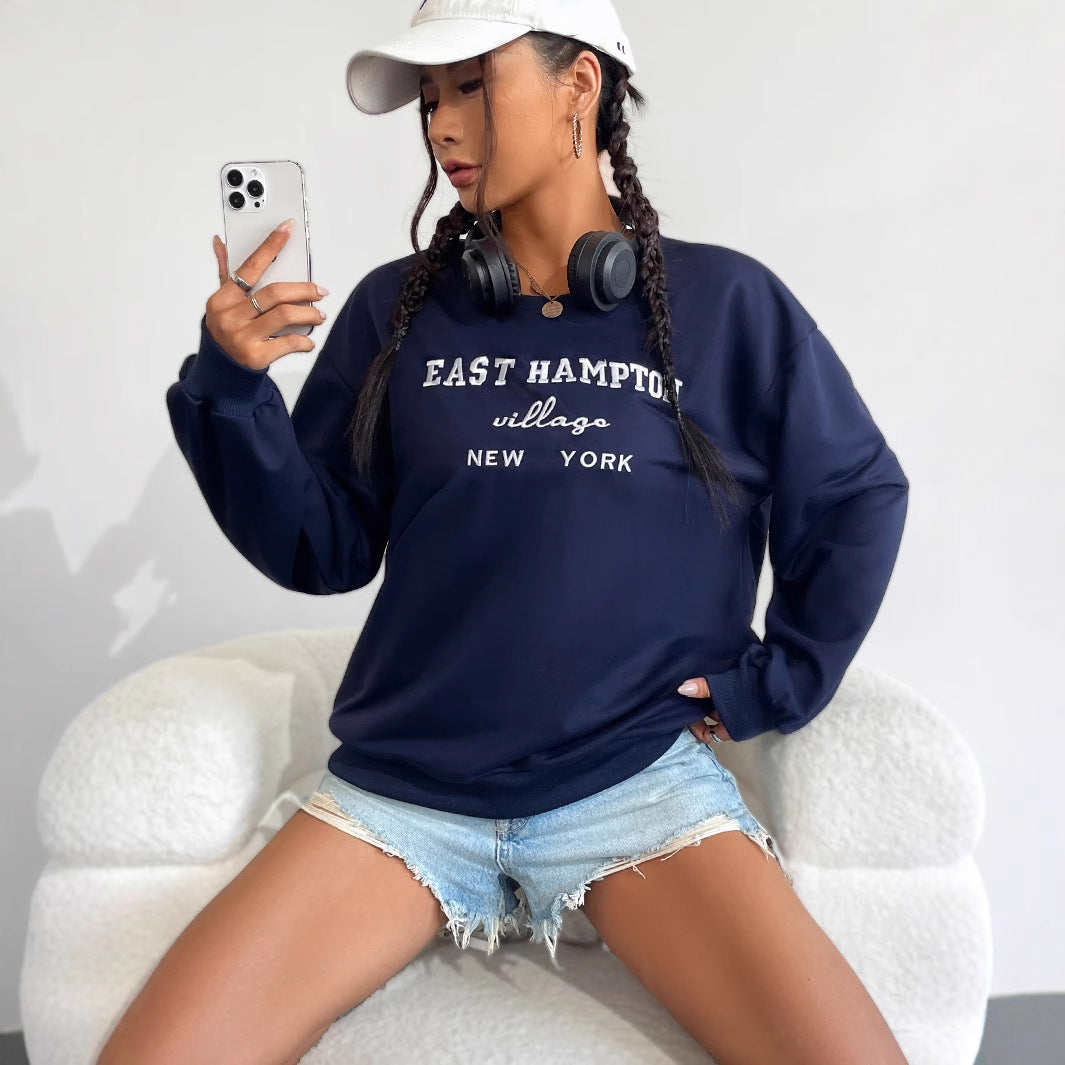 Damen Sweatshirt Bequem Lässig Mit Schriftzug Eveloria