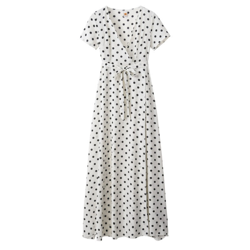 Damen Maxikleid Floralmuster Wickeldesign Elegante Taillierung