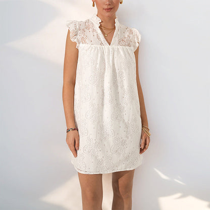 Damen Sommerkleid Spitzenakzente Eveloria - Eveloria