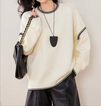 Damen Pullover Strukturiert Kuschelig Modern Anthrazit Eveloria