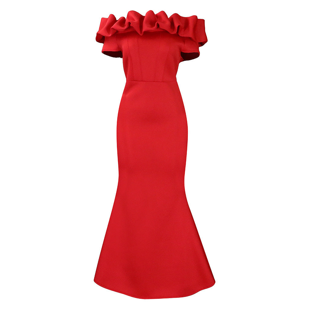 Damen Wickelkleid Elegantes Design Voluminöser Kragen Eveloria
