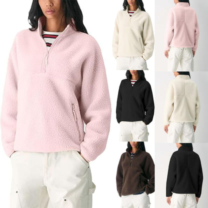 Damen Fleece Pullover Eveloria Weich Grau - Eveloria
