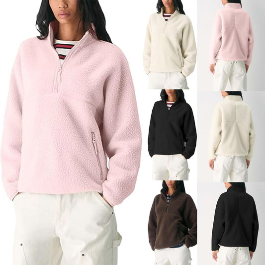 Damen Fleece Pullover Eveloria Weich Grau - Eveloria