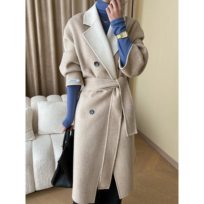 Damen Trenchcoat Doppelter Knopf Moderner Gürtel Eveloria
