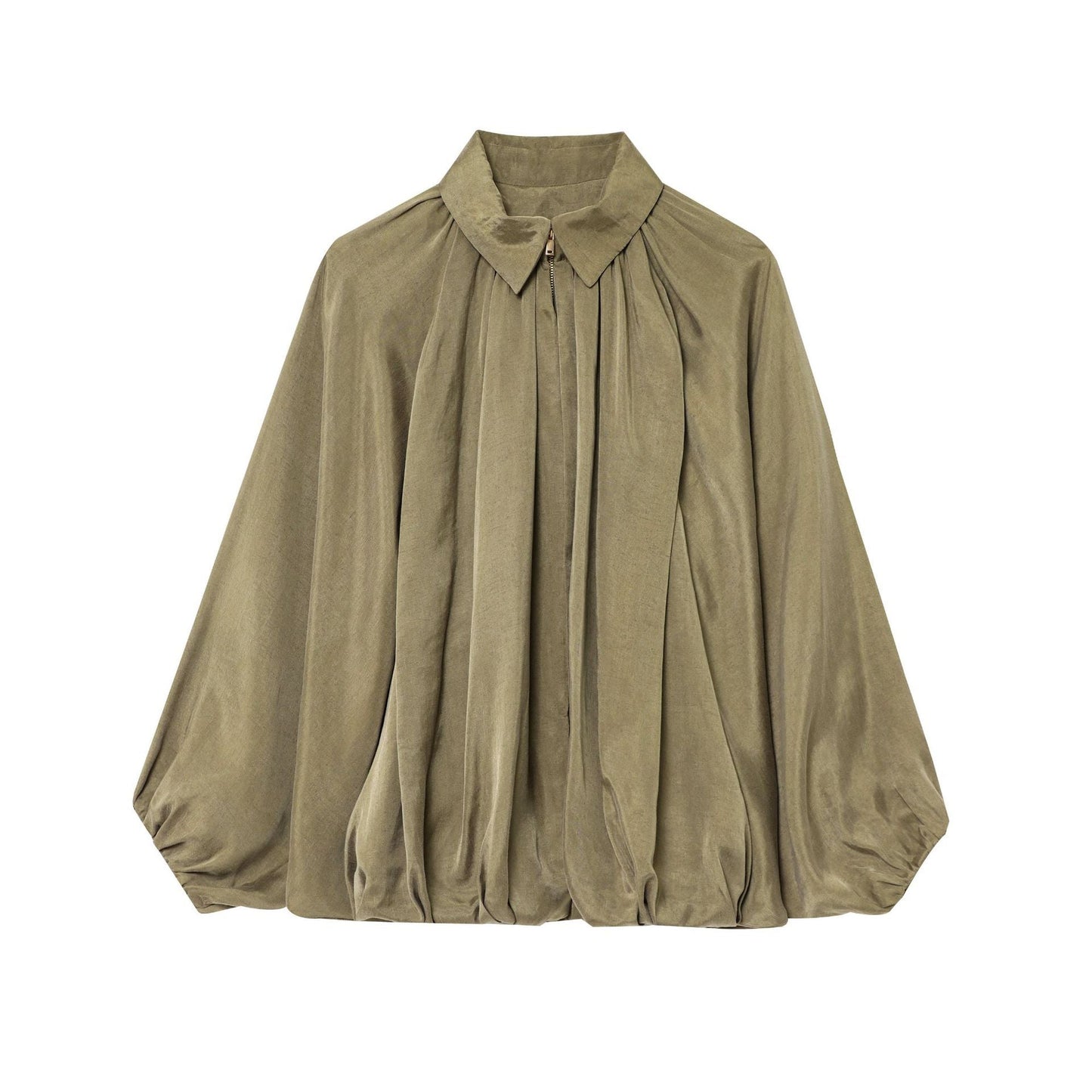 Damen Bluse mit Stehkragen und Plisseeoptik Elegantes Design