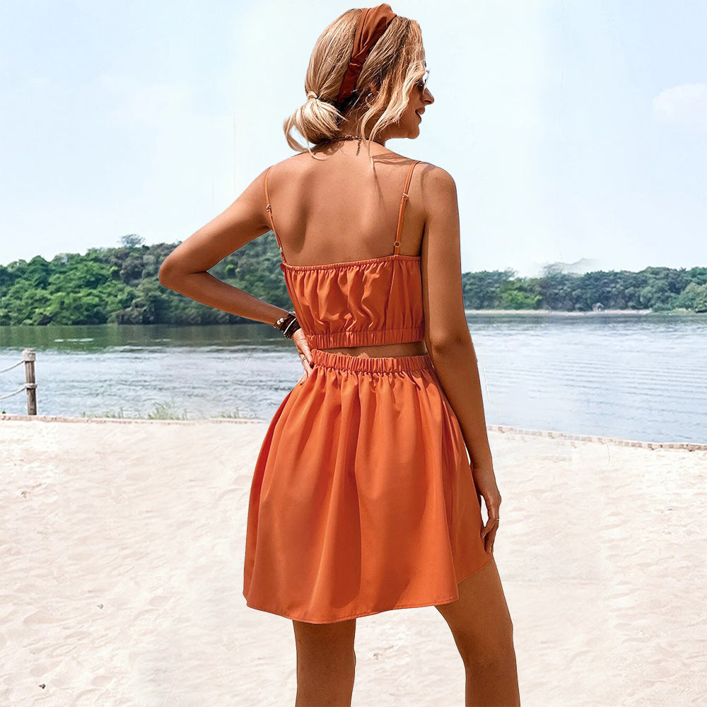Damen Sommerkleid Gummizug Elegantes Design Eveloria