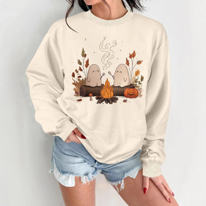 Damen Sweatshirt Verspielt Grusel Motiv Bequem Eveloria