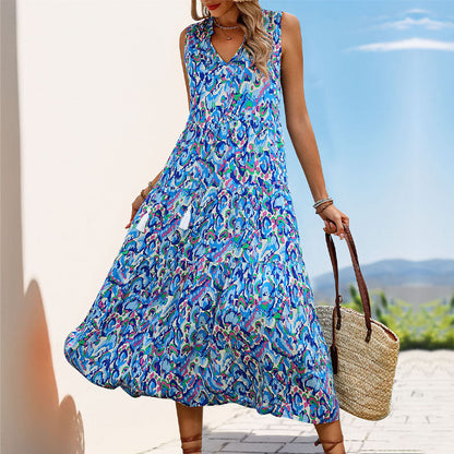 Damen Maxikleid Florales Muster Rüschendetails Eveloria