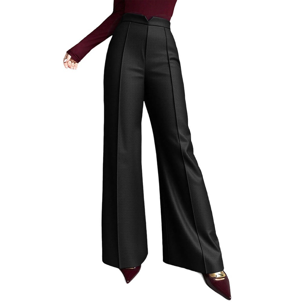 Damen Palazzo-Hose Hochtaillierte Faltenhose Eveloria