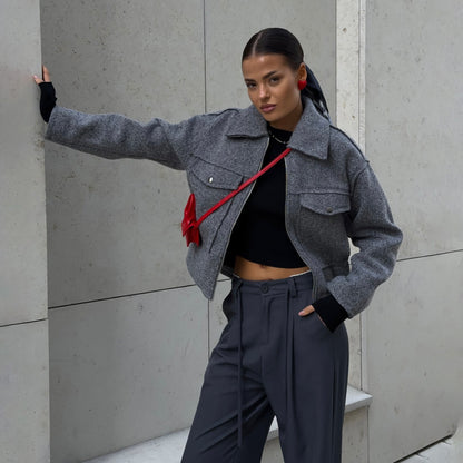 Damen Kurzjacke mit Taschen Eveloria Modisch